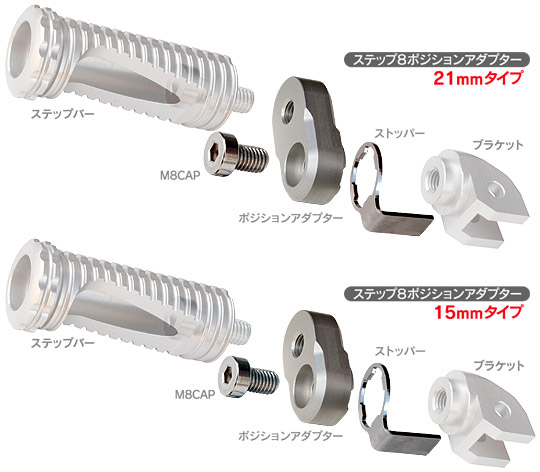 SBKアルミステップ8ポジションアダプター